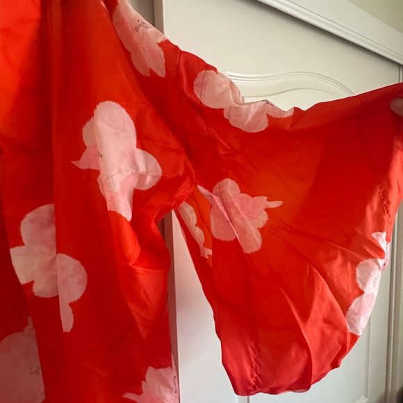 Vintage 1930-40s Red Geisha Floral Kimono - Picture 4 of 5